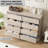 8-Drawer Wide Oak Modern Dresser with Spacious Top-1425069365