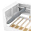 Lit plateforme simple avec rangement pour tête de lit, 2 tiroirs, tablettes en bois blanc