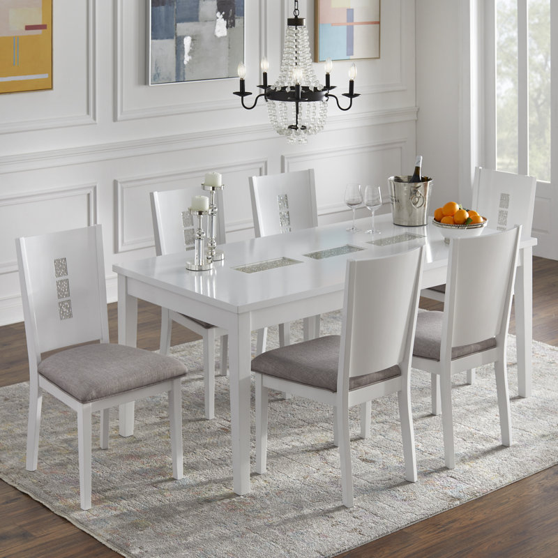 Malon Dining Set, 7 Pieces: Table, 6 Chairs