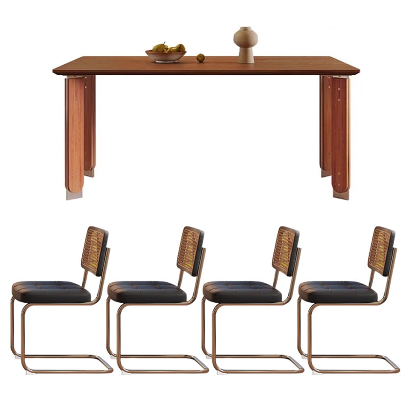 Retro And Elegant Rectangular Dining Table, 29.52"H x 70.86"L x 35.43"W
