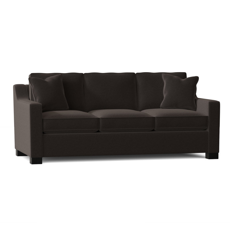 Aceyon 79" Square Arm Sofa Bed with Reversible Cushions, Espresso, Palance Steel