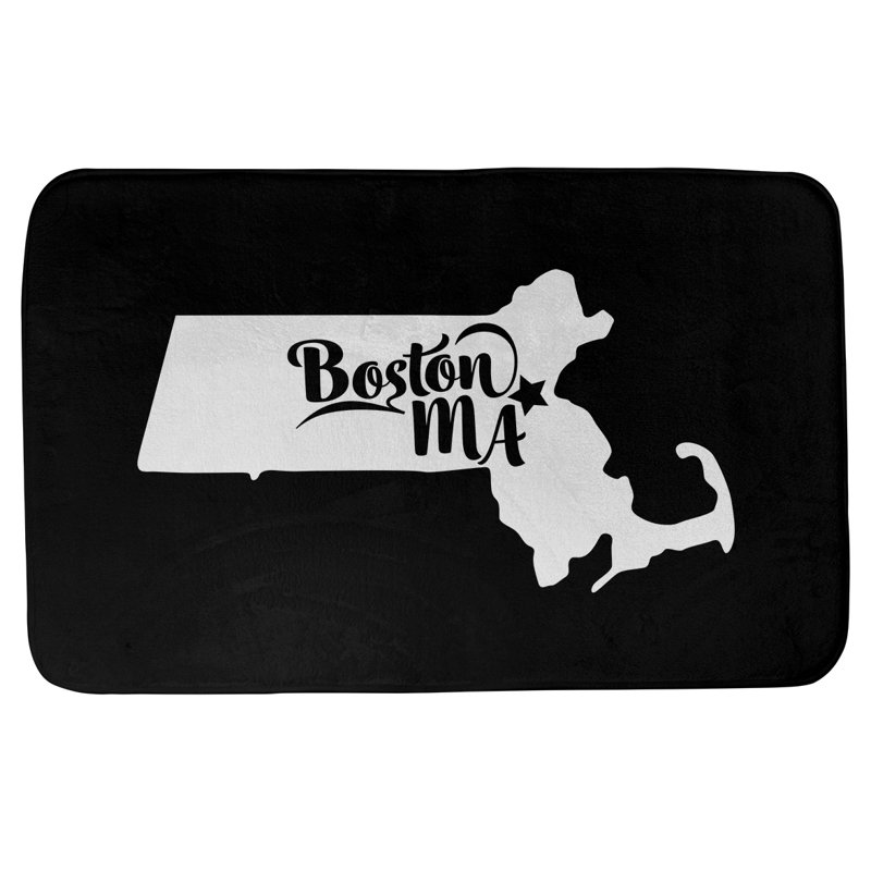 Tapis pour salle de bain ancrage alaska, l 17 po x L 21 po, Gris, Boston, Massachusetts