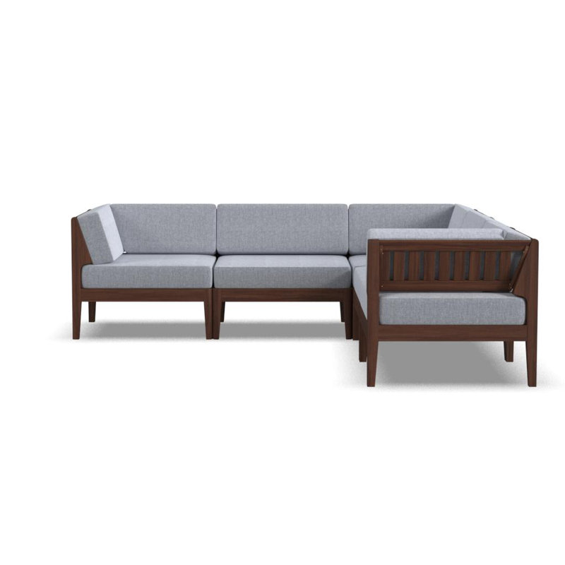 Canapé modulaire avec coussins Deloris, Noyer