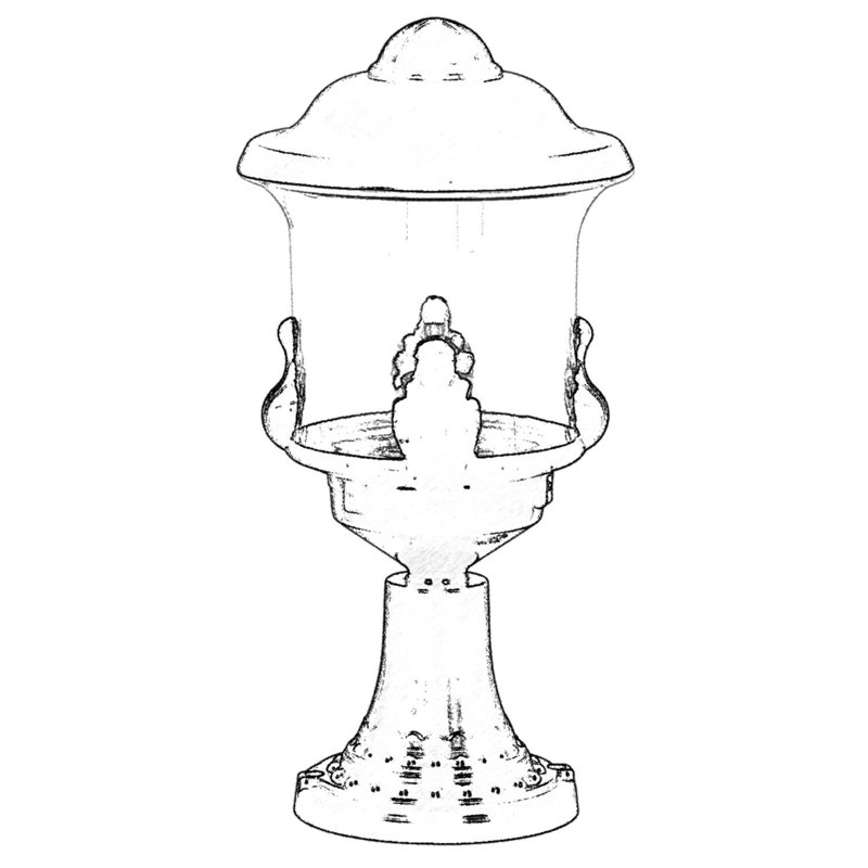 Stained Glass Lantern Head Post Lantern
