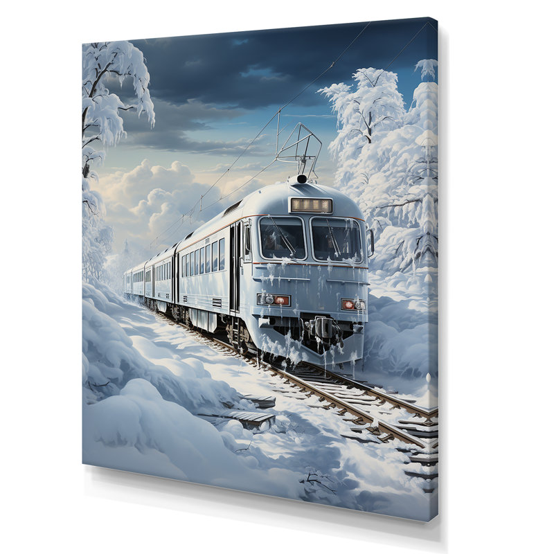 «Christmas Snow Train Journey IV - Train», art mural, H 32 po x l 24 po x P 1 po, Toile tendue