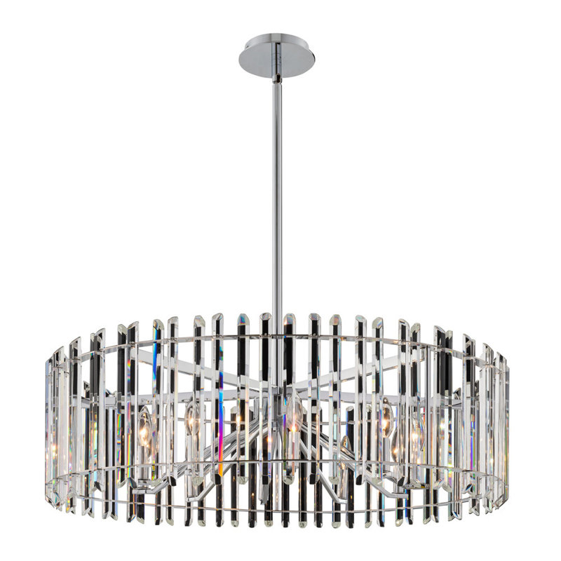 Viano 35'' Chrome and Crystal LED Chandelier
