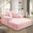 Luxurious Plush Corduroy Chaise Lounge with 3 Pillows, Convertible Sofa Bed with Storage Pocket, Frameless Design & Compression Foam for Small Spaces, Living Room, Apartment-1094824142