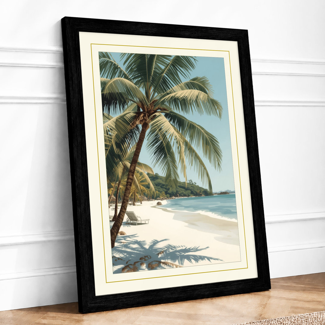 Tropical Paradise Palm Coastal - Framed Print
