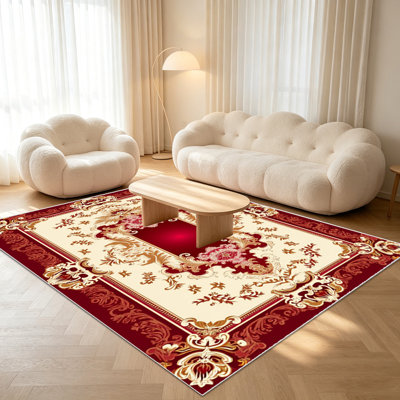 Tapis décoratifs traditionnels 1 pièce pour le salon, doux et confortable, convenant à toutes les saisons, facile à entretenir, tapis de sol intérieur lavable à la machine, convient à la chambre à coucher, à la salle à manger, au couloir, au bureau, au patio, à la maison, à la décoration extérieure.