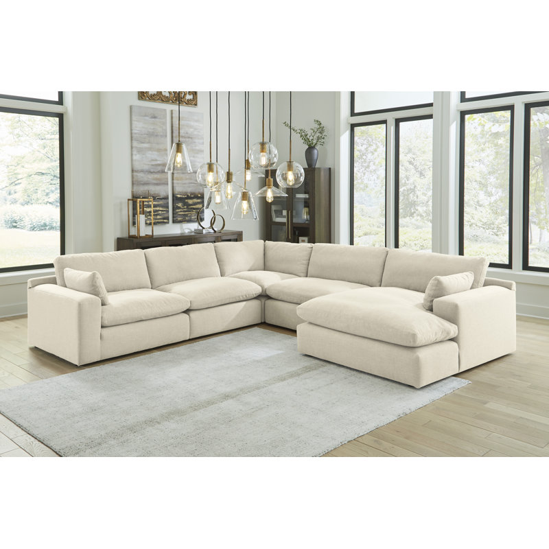 Canapé modulaire 5 pièces avec méridienne Elyza