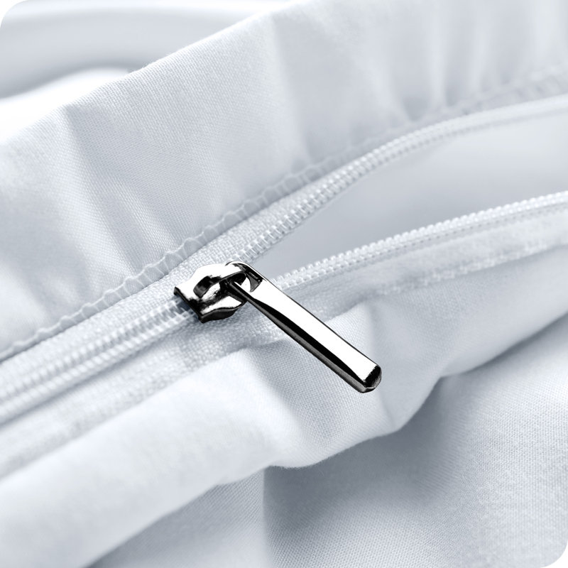 Ensemble de housse de couette et insert de qualité supérieure en microfibre moderne et contemporain Premium, Blanc