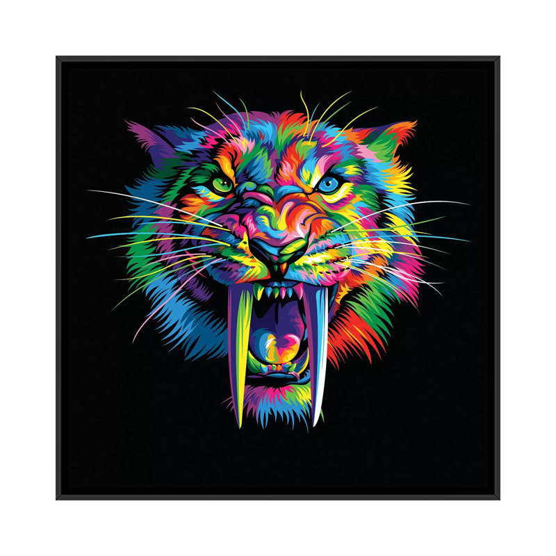 « un », impression sur toile, H 18 po x l 18 po x P 1,5 po, Toile avec cadre noir, Pas de tapis