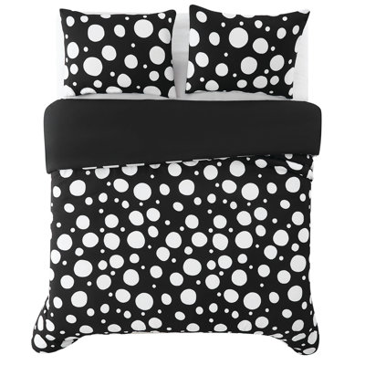 Sophia Black/White Polyester Duet Cover Set