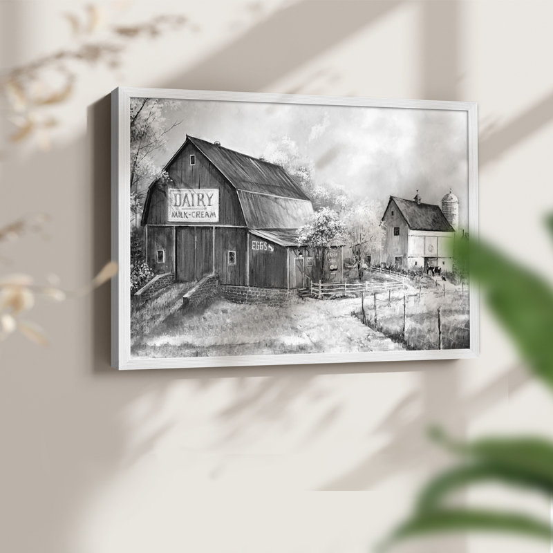 Jour à la ferme - reproduction encadrée - Restickable, H 8 po x l 10 po, Blanc