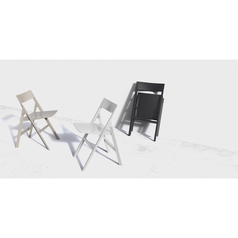 Quartz Plastic/Resin Folding Chair, Black