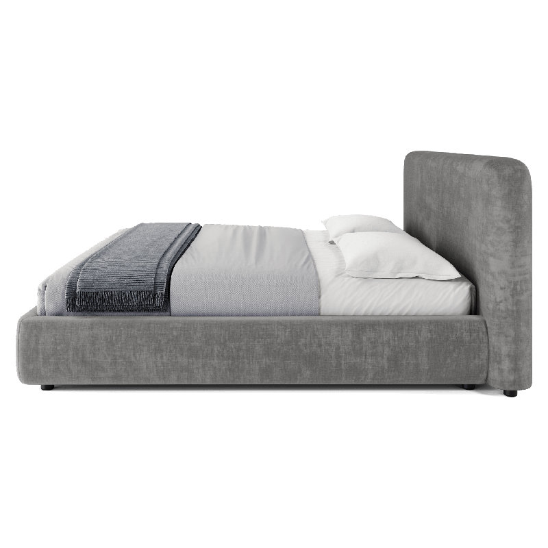 Lit Assamad en tissu colombe Contessa, Roi