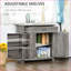 Buffet Buffet | Porte de grange Farmhouse 32 po gris délavé | Rangement Tablette réglable | Panneau de fibres à densité moyenne, panneau de particules