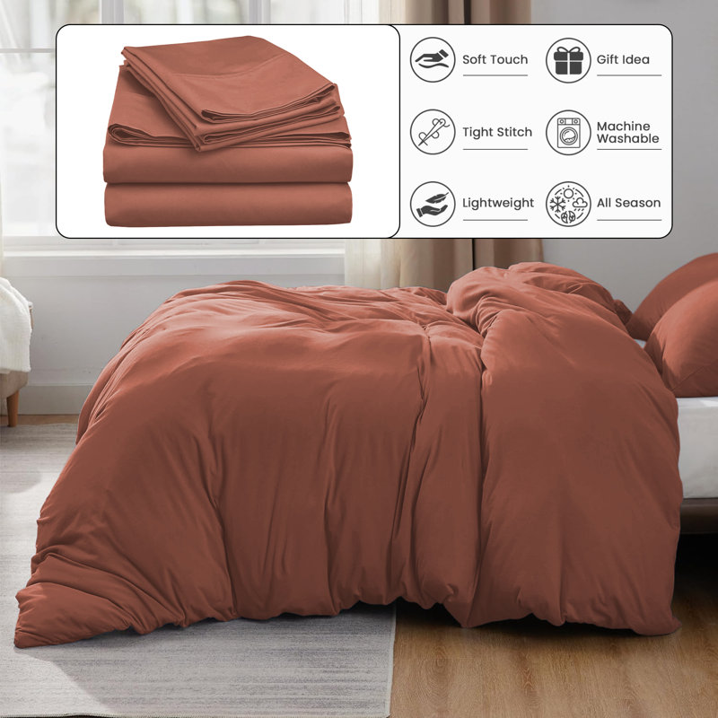 Luxury Grey Microfiber Duvet Cover Set – Hotel-Quality, Ultra-Soft, Durable, Lightweight Bedding With Matching Pillowcases