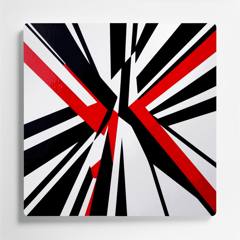 «Abstract Shapes» 66, art mural en métal bleu, H 8 po x l 8 po