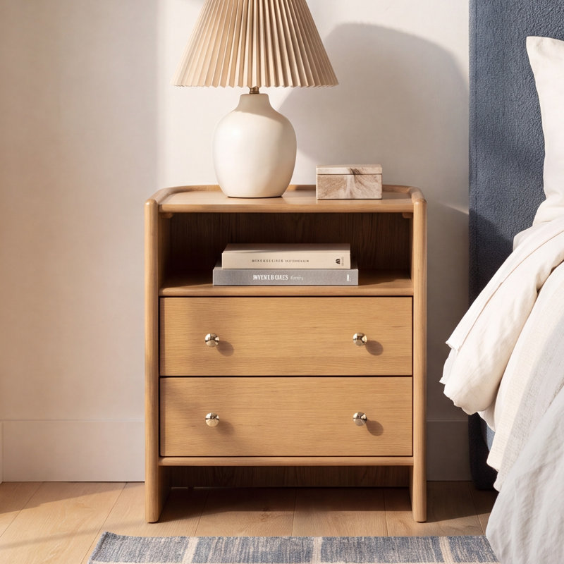 Mallory 2-Drawer Rounded Back 21" Nightstand