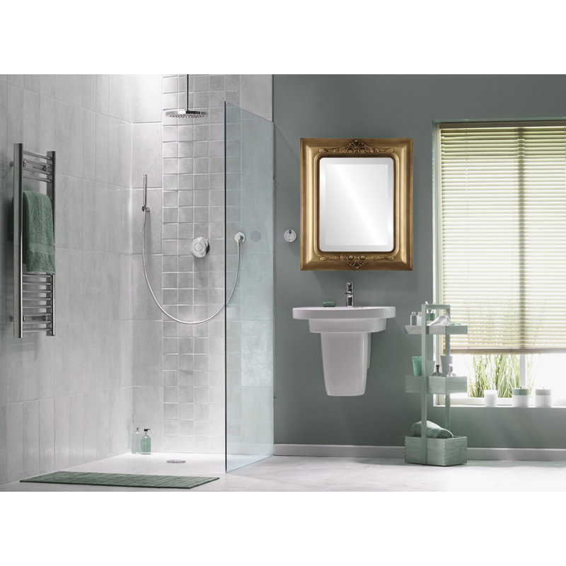 Wokingham Wood Flat Wall Mirror, Desert Gold, 21" H x 17" W