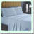 Luxury Sateen Soft Cotton Sheets Set - 600 Thread Count, Long Staple, Hotel Collection Bedding, Smooth & Breathable, Light Blue Solid, Queen Size