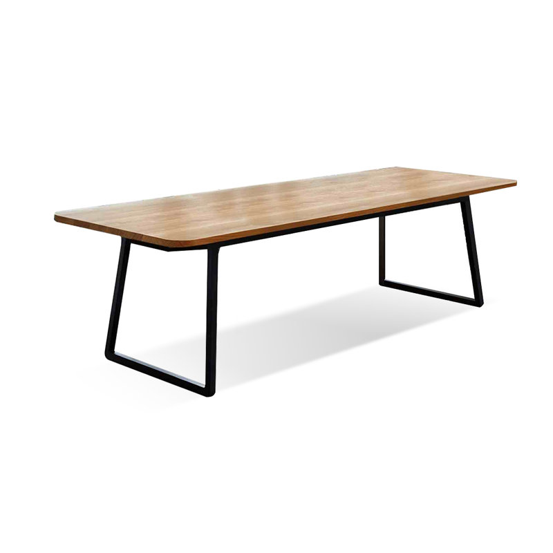 Table de conférence rectangulaire en bois massif brun et noir, H 29,53 po x L 94,49 po x l 39,37 po