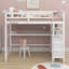 Lit mezzanine simple avec tiroirs, bureau et tablettes-118032726