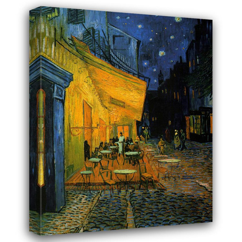 Terrasse de café la nuit, H 37 po x l 28 po