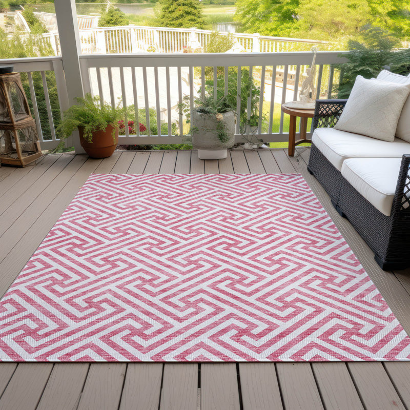 Fairhaven intérieur / extérieur lavable à la machine ACN731 - rose, Rectangle 8 pi x 10 pi