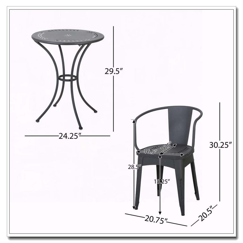 Ensemble d'extérieur 3 pièces, Noir
