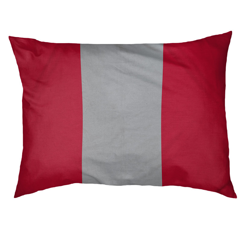 Coussin New York Bronx, Grand (l 50 po x P 40 po x H 7 po), Rouge / argenté