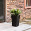 Hauts pots à fleurs de 3, pots de fleurs de drainage, noir pour terrasse, protégé, pots en verre de 14,32 po x l 24 po avec trou,