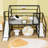 Metal Loft Bed With Roof, Slide And Storage Shelves-1759880077-1759880076