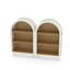 Petite bibliothèque arquée, armoire de rangement arquée, bibliothèque supérieure arquée en bois moderne avec 3 tablettes, étagère de rangement à 3 niveaux pour le salon, la chambre à coucher, le vestibule