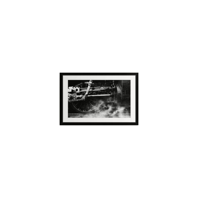 « locomotive air », reproduction de photo, Cadre noir, H 20 po x l 26 po x P 1 po