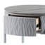 Table de bout grise très brillante avec finition - look moderne, construction, bois composite, plateau de table de 15 mm d'épaisseur, limite de poids de 70 lb, tiroir de rangement pratique