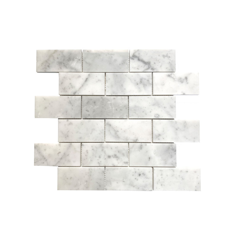 Carreau de mosaïque en marbre avec joint de brique 1 po x 2 po