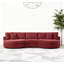 Canapé 3 places rembourré 129 "avec design incurvé-240795355