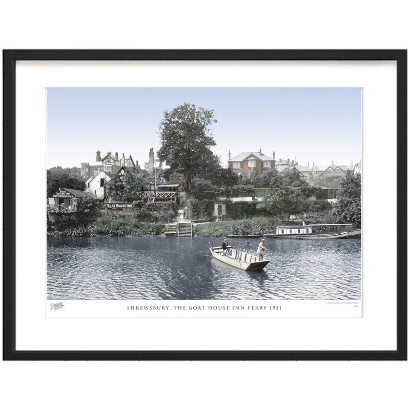 Shrewsbury, The Boat House Inn Ferry 1911 - Single Picture Frame Print, 60cm H x 80cm W x 2.3cm D
