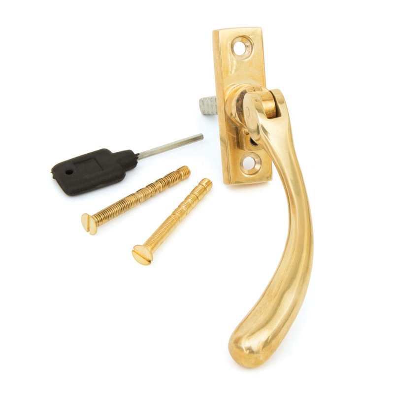 Slim Peardrop Espag Door Accessory, Polished Brass