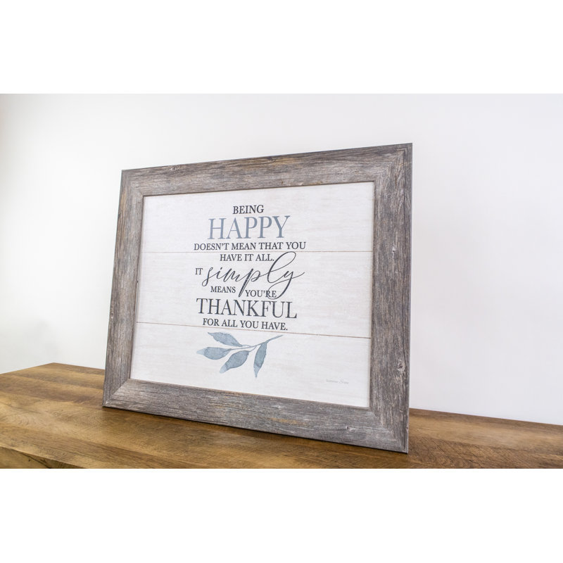 Picture Frame Textual Art Print on Paper, Brown
