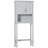 Modern Over The Toilet Storage Cabinet, Double Door Bathroom Organizer With Inner Adjustable Shelf And Open Shelf, Grey