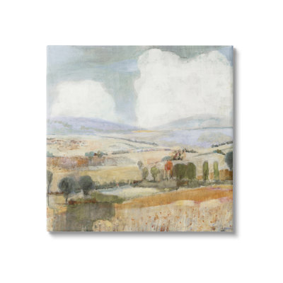 " Distant Farmland Trees Quaint Rural Landscape Scene " by Jill Martin Painting Print