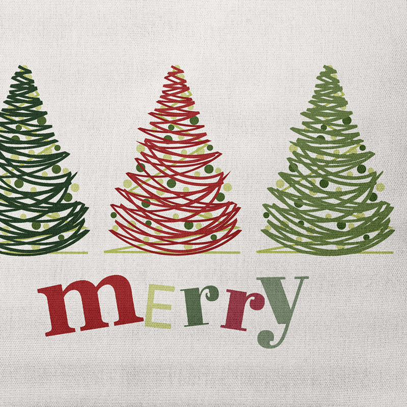 Merry Trees_Sq, Oui, Multi / traditionnel, 18 po x 18 po