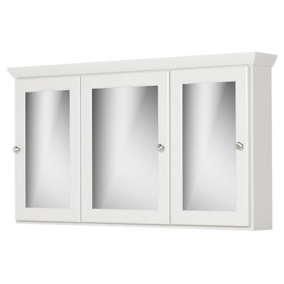 Chewning 48'' W 27'' H Surface Framed Medicine Cabinet Mirror 9 Adjustable