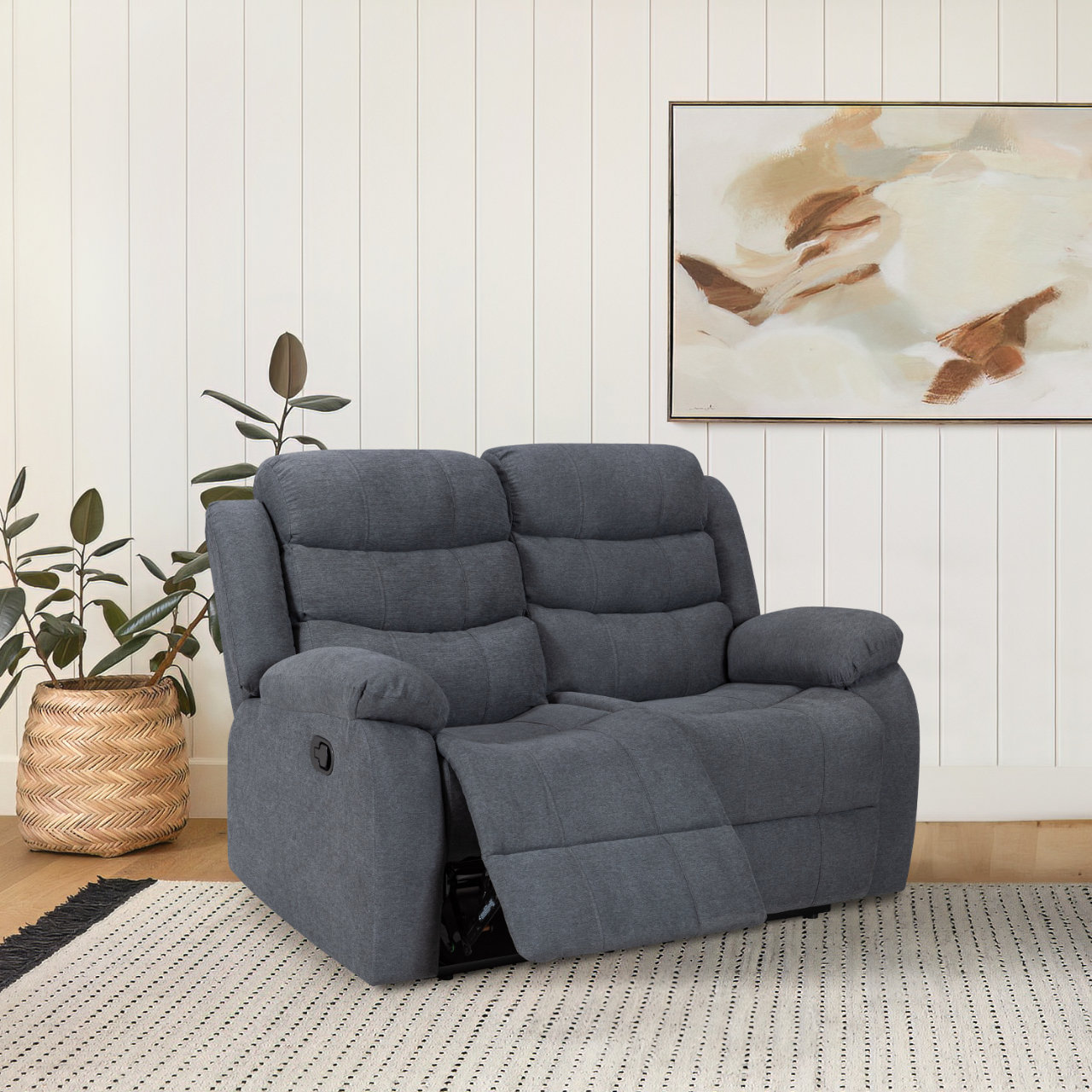 Upholstered reclining store loveseat