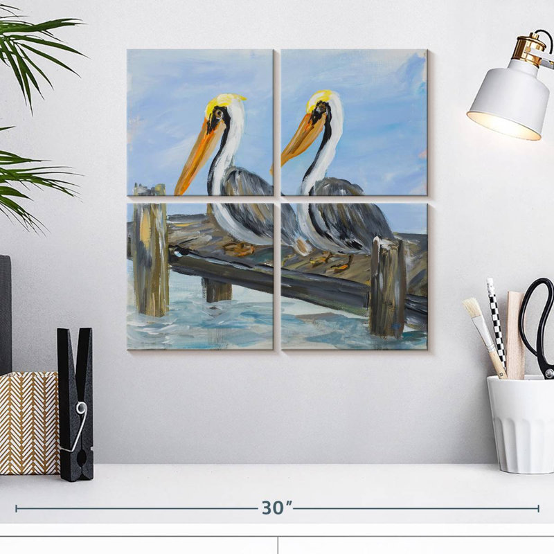 Bramic Pelicans On Deck, H 18 po x l 18 po
