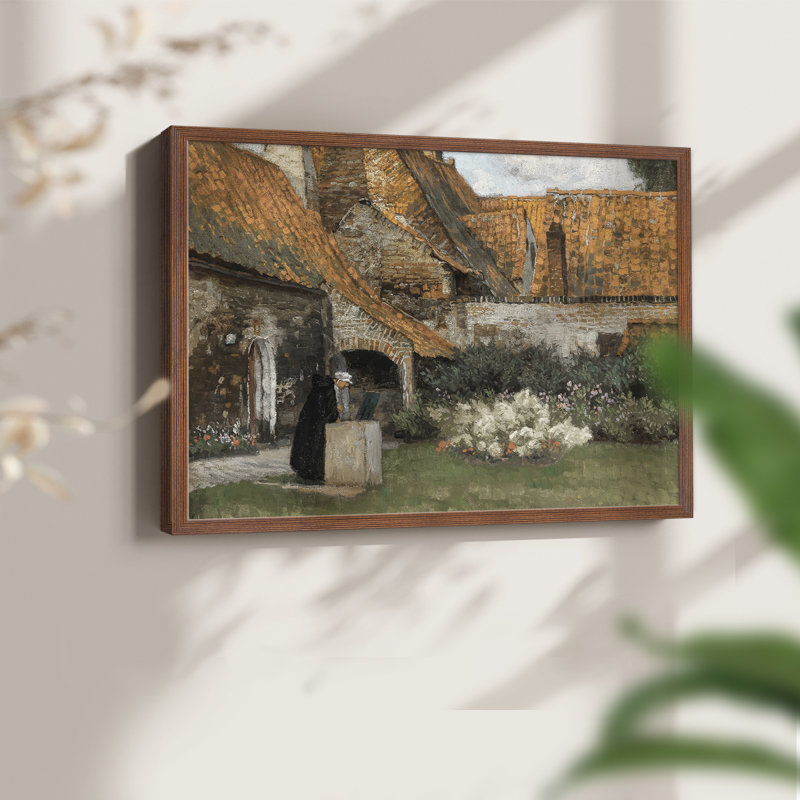 Paysages rétro-DCCLIV-Reproduction encadrée - réversible, H 16 po x l 20 po, Noyer