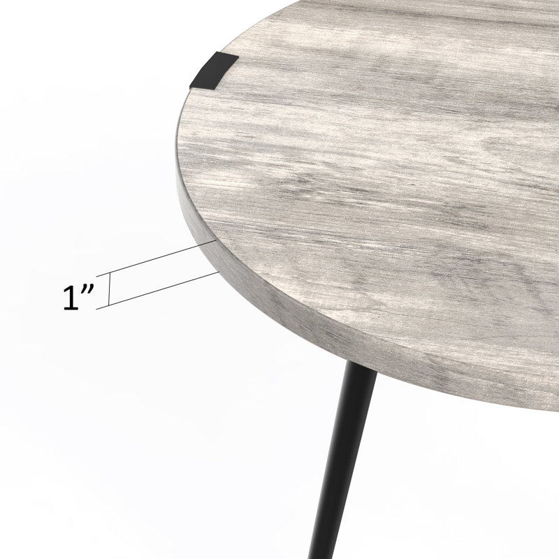 Chantay Round End Table with 3 Legs, Wash Grey